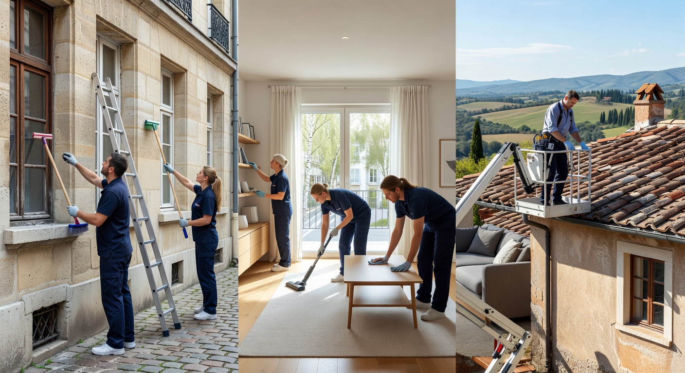 Professional home maintenance and cleaning service background